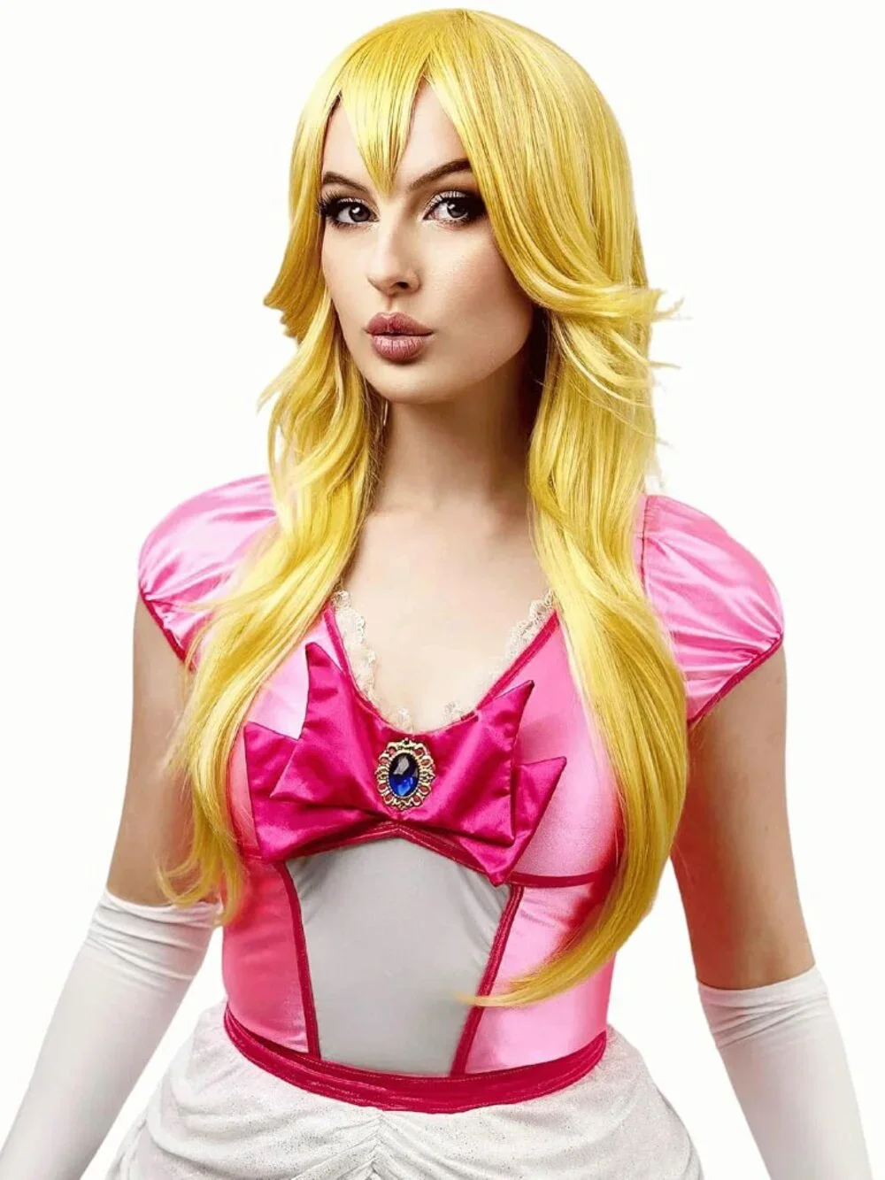 Women's Yellow Blonde 10 Inch Heat Resistant Realistic Disco Long Curly Hair Wig